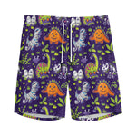 Cute Dino Halloween Pattern Print Men's Sports Shorts