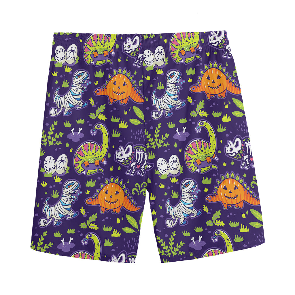 Cute Dino Halloween Pattern Print Men's Sports Shorts
