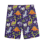 Cute Dino Halloween Pattern Print Men's Sports Shorts