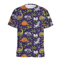 Cute Dino Halloween Pattern Print Men's Athletic T-Shirt
