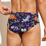 Cute Dino Halloween Pattern Print Men's Swim Briefs