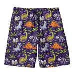 Cute Dino Halloween Pattern Print Men's Swim Trunks