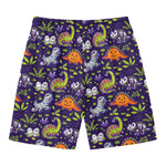 Cute Dino Halloween Pattern Print Men's Swim Trunks