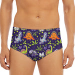 Cute Dino Halloween Pattern Print Men's Triangle Swim Briefs