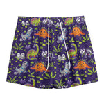 Cute Dino Halloween Pattern Print Mesh Shorts