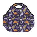 Cute Dino Halloween Pattern Print Neoprene Lunch Bag