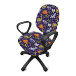 Cute Dino Halloween Pattern Print Office Chair Cover