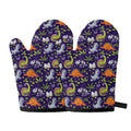 Cute Dino Halloween Pattern Print Oven Mitts