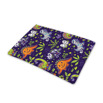 Cute Dino Halloween Pattern Print Pet Cooling Mat Cover