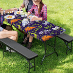 Cute Dino Halloween Pattern Print Picnic Table Cover