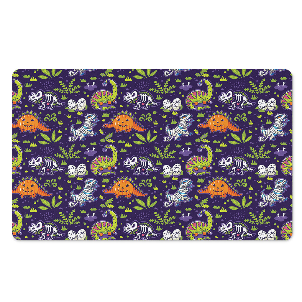 Cute Dino Halloween Pattern Print Polyester Doormat