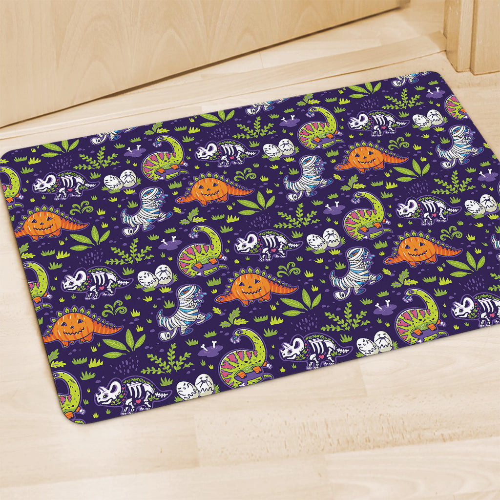 Cute Dino Halloween Pattern Print Polyester Doormat