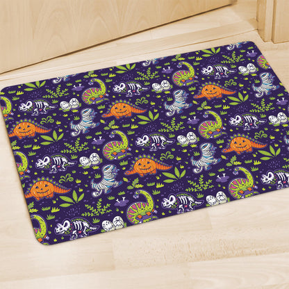 Cute Dino Halloween Pattern Print Polyester Doormat