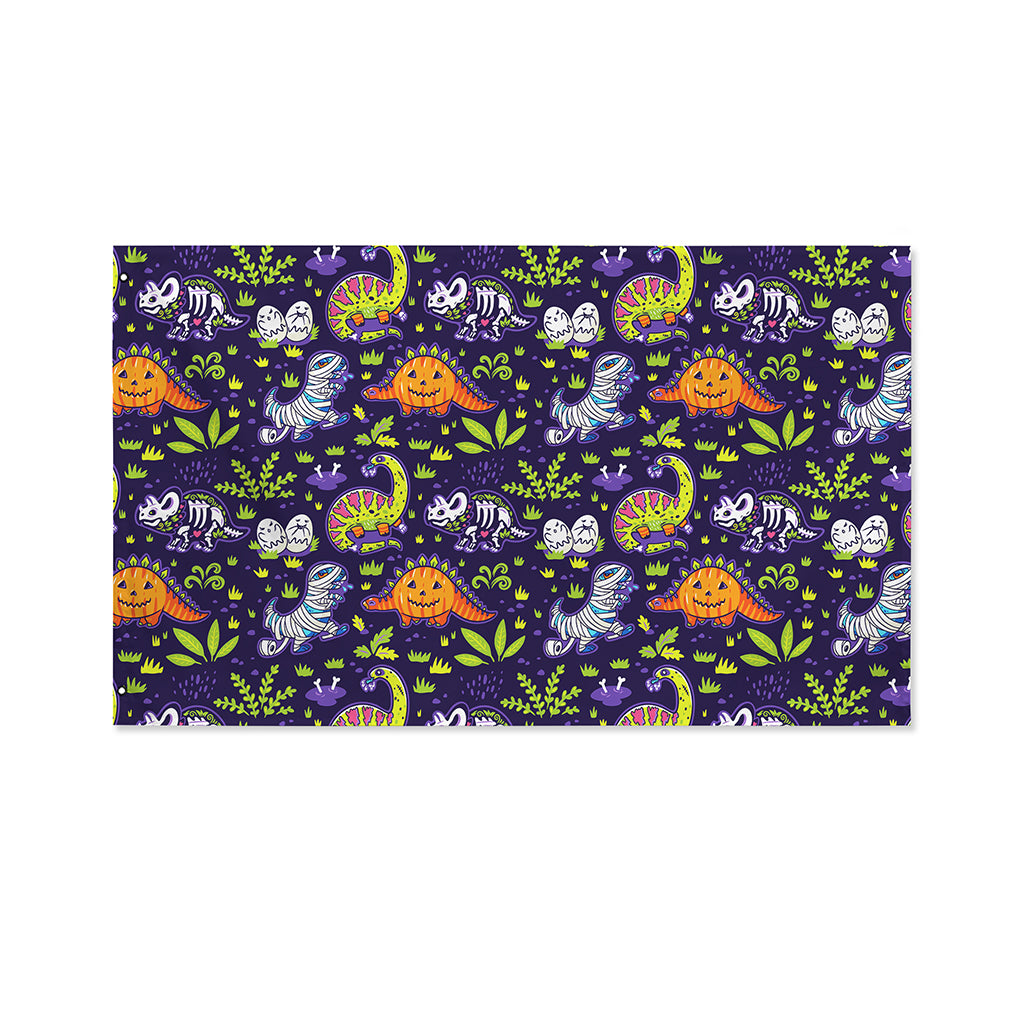 Cute Dino Halloween Pattern Print Polyester Flag