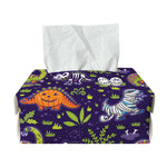 Cute Dino Halloween Pattern Print Rectangle Tissue Box Cover