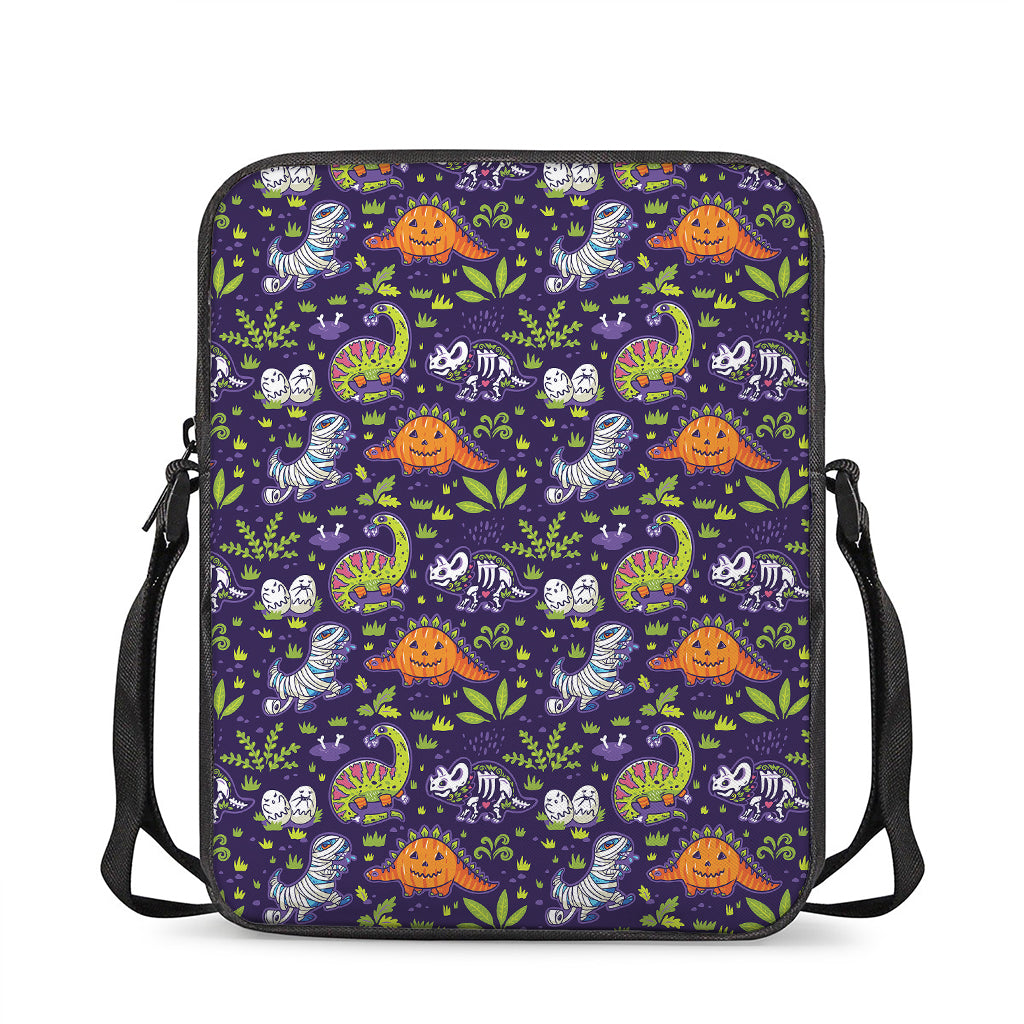 Cute Dino Halloween Pattern Print Rectangular Crossbody Bag
