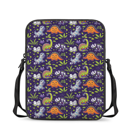 Cute Dino Halloween Pattern Print Rectangular Crossbody Bag