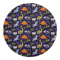 Cute Dino Halloween Pattern Print Round Blanket