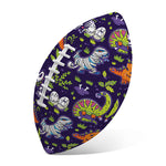 Cute Dino Halloween Pattern Print Rugby Ball