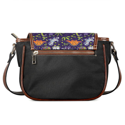 Cute Dino Halloween Pattern Print Saddle Bag