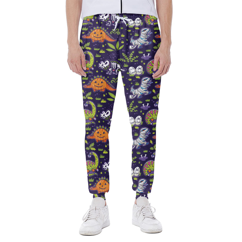 Cute Dino Halloween Pattern Print Scuba Joggers