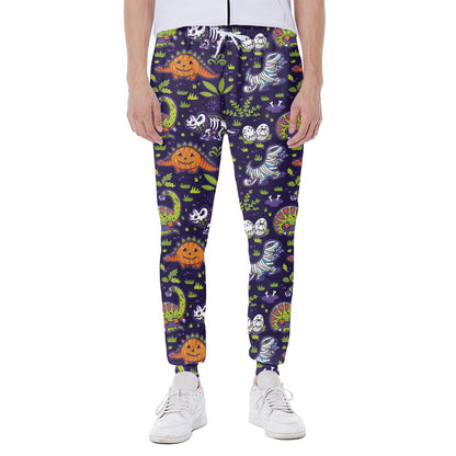 Cute Dino Halloween Pattern Print Scuba Joggers