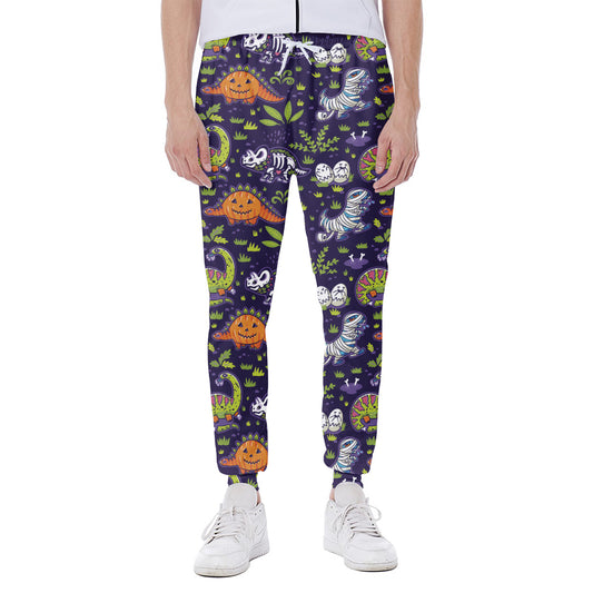 Cute Dino Halloween Pattern Print Scuba Joggers