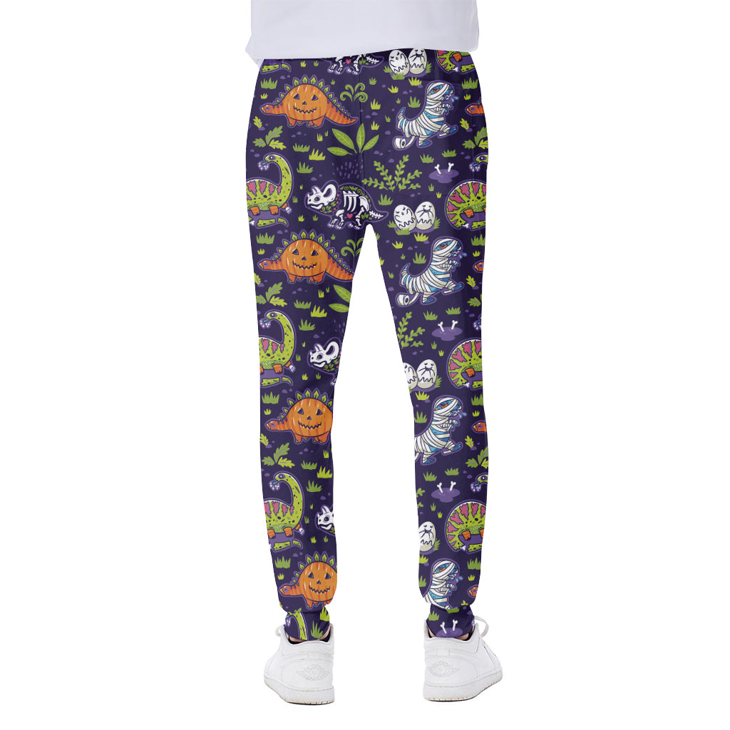Cute Dino Halloween Pattern Print Scuba Joggers