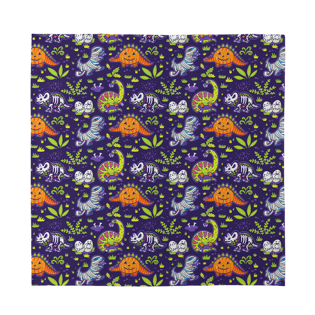 Cute Dino Halloween Pattern Print Silk Bandana