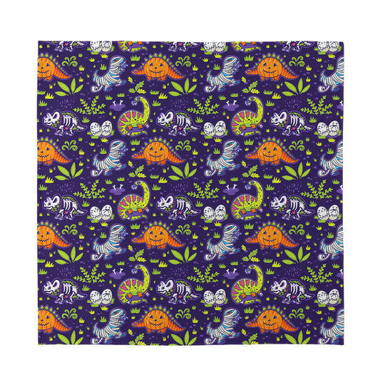 Cute Dino Halloween Pattern Print Silk Bandana