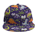 Cute Dino Halloween Pattern Print Snapback Cap