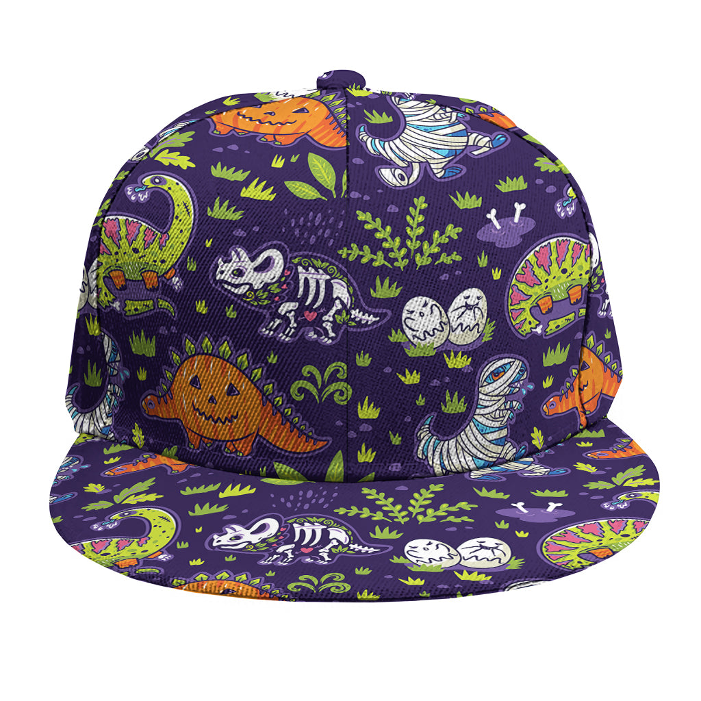 Cute Dino Halloween Pattern Print Snapback Cap