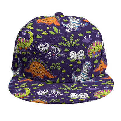 Cute Dino Halloween Pattern Print Snapback Cap