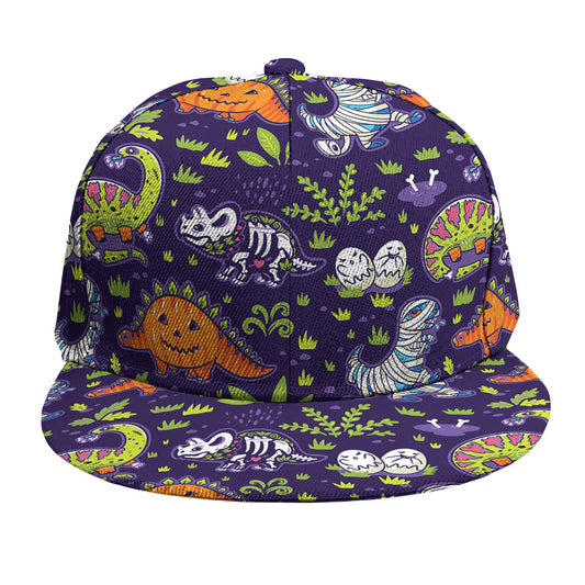 Cute Dino Halloween Pattern Print Snapback Cap