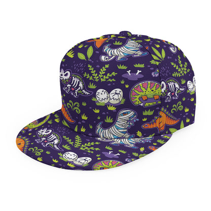 Cute Dino Halloween Pattern Print Snapback Cap