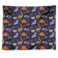 Cute Dino Halloween Pattern Print Tapestry