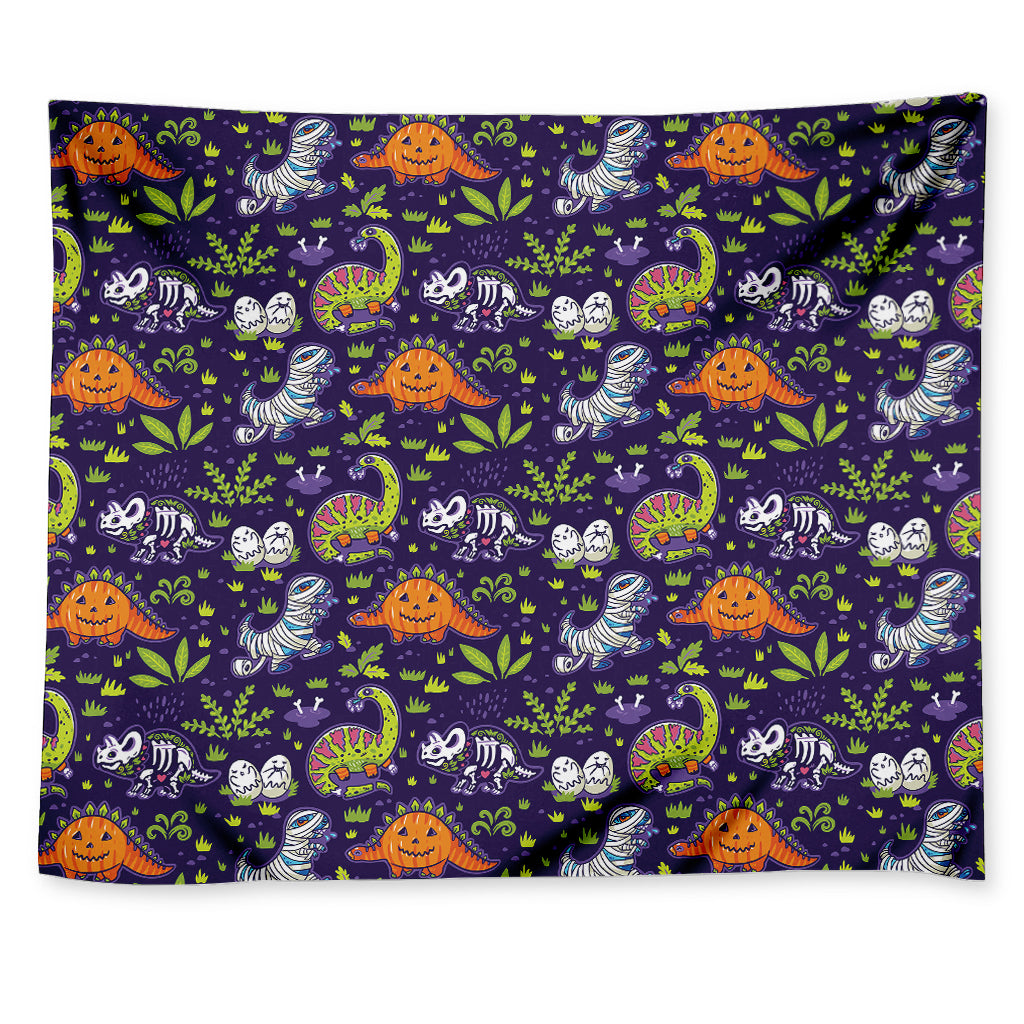 Cute Dino Halloween Pattern Print Tapestry