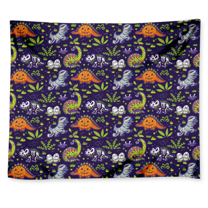 Cute Dino Halloween Pattern Print Tapestry