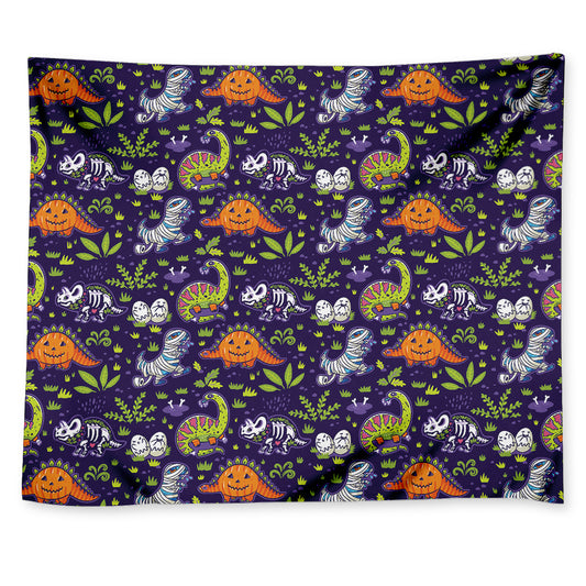 Cute Dino Halloween Pattern Print Tapestry