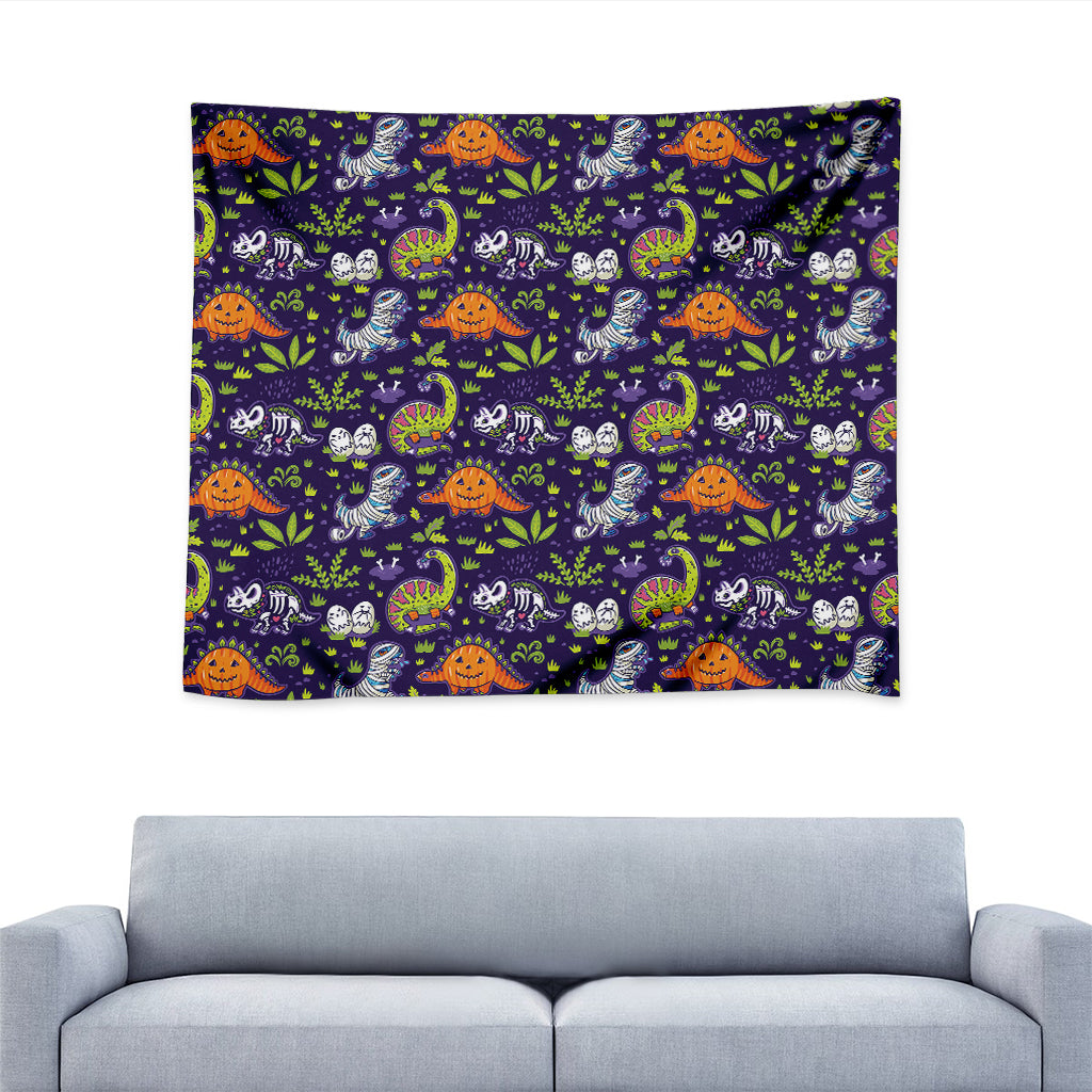 Cute Dino Halloween Pattern Print Tapestry