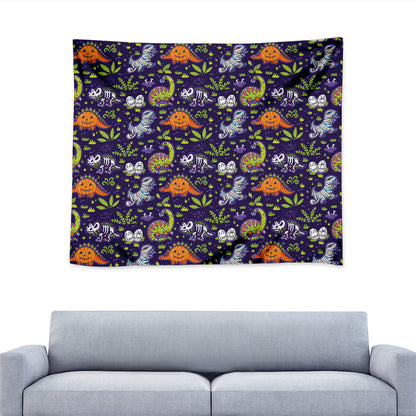Cute Dino Halloween Pattern Print Tapestry