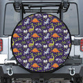 Cute Dino Halloween Pattern Print Tire Cover