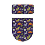 Cute Dino Halloween Pattern Print Toilet Lid And Tank Cover Set