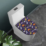 Cute Dino Halloween Pattern Print Toilet Lid Cover