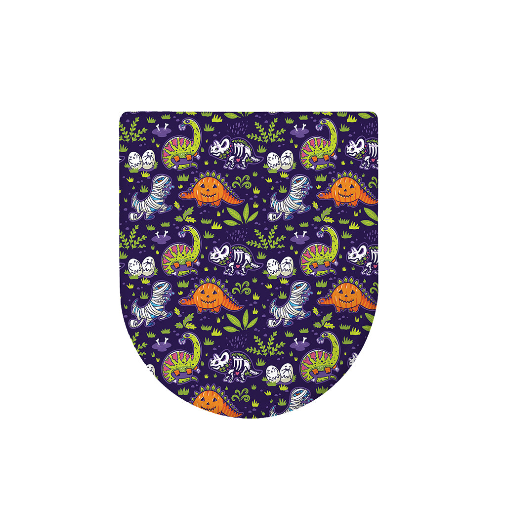 Cute Dino Halloween Pattern Print Toilet Lid Cover