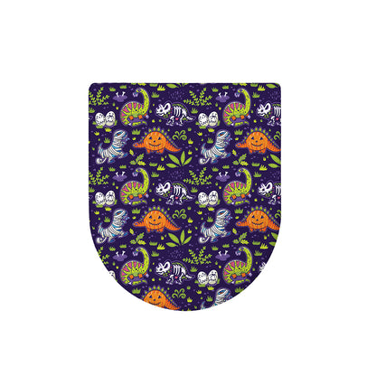 Cute Dino Halloween Pattern Print Toilet Lid Cover