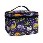 Cute Dino Halloween Pattern Print Travel Makeup Bag