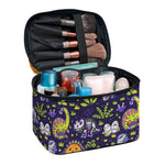 Cute Dino Halloween Pattern Print Travel Makeup Bag