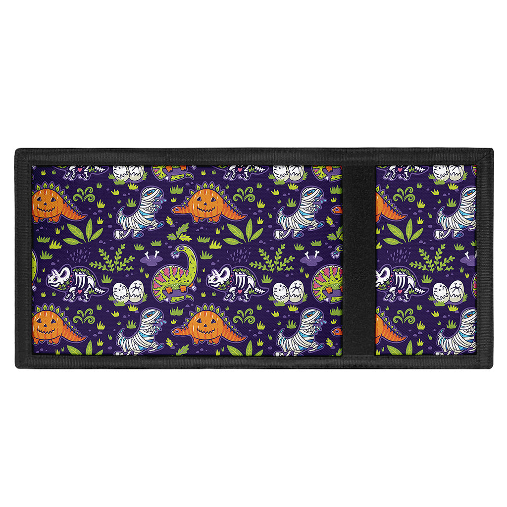 Cute Dino Halloween Pattern Print Trifold Wallet