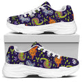 Cute Dino Halloween Pattern Print White Chunky Shoes